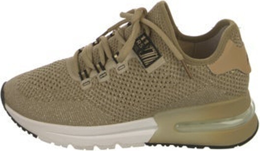 Ash Low Top Sneakers Green Round-Toes Platform Lace-Up Closure at Uppers