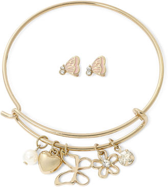 JCPenney Decree Carole Butterfly Earrings & Bracelet Set