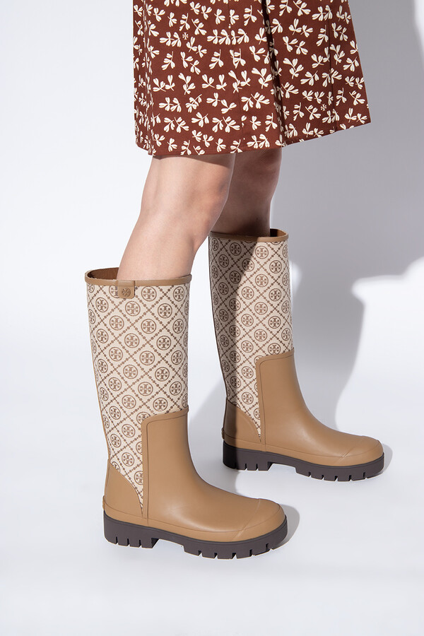 Tory Burch Rain Boots With Logo Women's Brown - ShopStyle