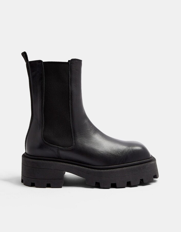 Block Heel Boots Topshop Chelsea Boot Topshop Square Toe Leather
