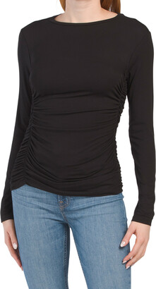Long Sleeve Ruched Sides Top
