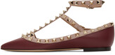 Thumbnail for your product : Valentino Garavani Pink & Red Rockstud Cage Ballerina Flats