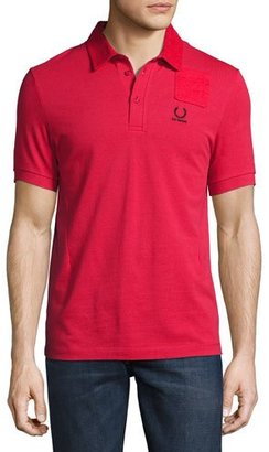 Fred Perry x Raf Simons Denim Pocket Polo Shirt, Red