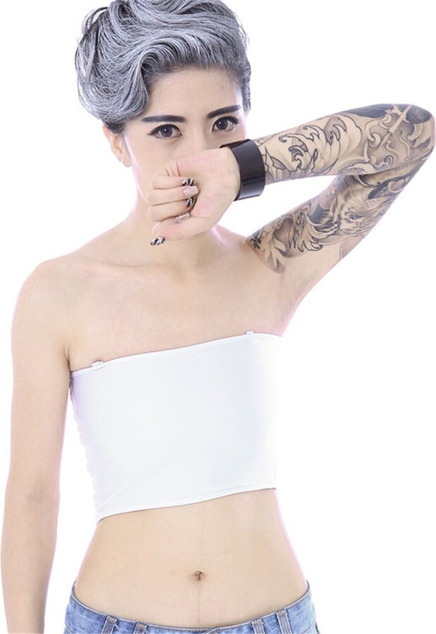 BaronHong Strapless Mesh Chest Binder Short Corset Sport Bra for Tomboy