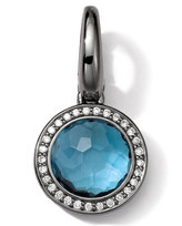 Thumbnail for your product : Ippolita Black Sterling Silver London Blue Topaz & Diamond Lollipop Charm