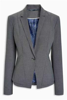 Next Womens Grey/Black Texture Tailored Single Breasted Jacket