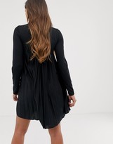 Thumbnail for your product : ASOS DESIGN pleated smock dress in black