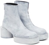 Thumbnail for your product : MM6 MAISON MARGIELA Painted leather platform ankle boots