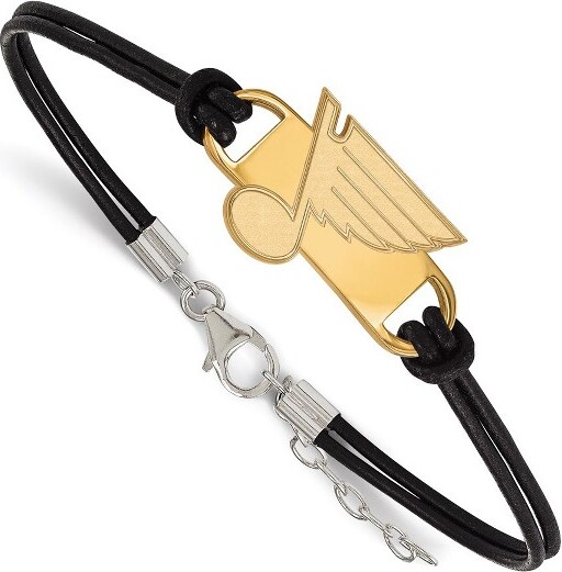 Black Bow Jewelry Co. BlackBowJewelry14kYellowGoldPlatedSterlingSilverSt.LouisBluesNHLCharmBracelet7Inch