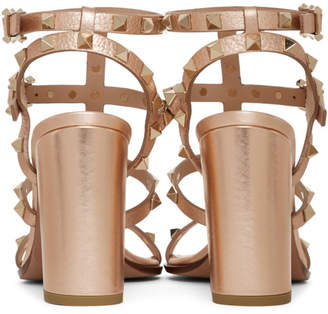 Valentino Pink Garavani Rockstud Heeled Sandals