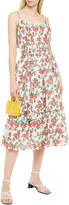 Thumbnail for your product : Rhode Resort Lea Gathered Floral-print Cotton-poplin Midi Dress