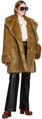 Gucci Tan Faux-Fur Coat