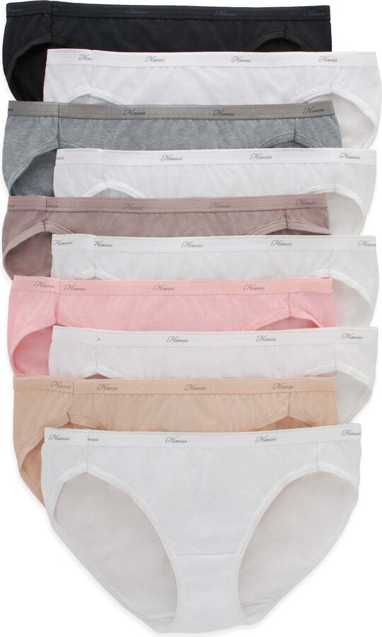 Hanes Women’s Cool Comfort Cotton Bikini Underwear, 10-Pack