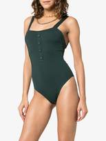 Thumbnail for your product : Onia archie button detail swimsuit