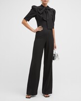Thumbnail for your product : Black Halo Ara Puff-Sleeve Bow Jumpsuit