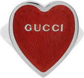 Thumbnail for your product : Gucci Silver & Red Heart Ring