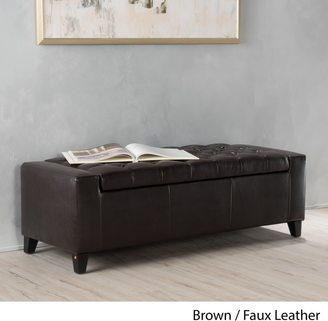 Christopher Knight Home Hikaru Faux Leather Storage Ottoman Bench by