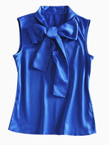 Thumbnail for your product : Choies Blue Sleeveless Bow Top With Floral Skirt