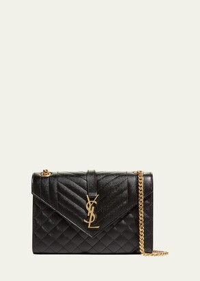 YSL Bag Envelope Black Gold With Original Box (J1027) - KDB Deals