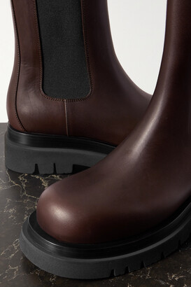 Bottega Veneta Lug Rubber-trimmed Leather Chelsea Boots - Brown
