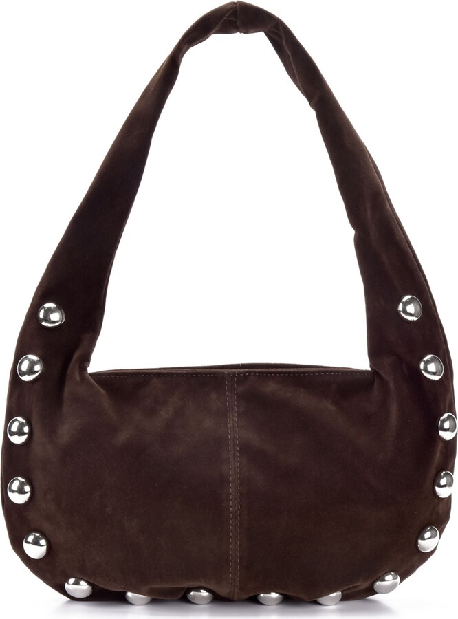 ADORNIA Studded Crescent Shoulder Bag
