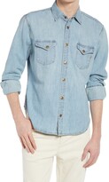 Thumbnail for your product : Billy Reid Distressed Denim Slim Fit Western Shirt