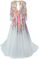 Marchesa floral-appliquéd gown 