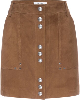 lined suede mini skirt