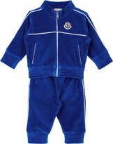 Thumbnail for your product : Moncler Enfant Baby Blue Velour Two-Piece Sweatsuit Set