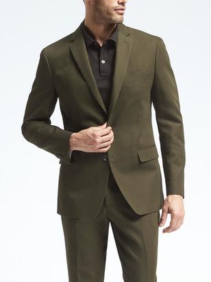 Banana Republic Standard Olive Cotton Linen Suit Jacket