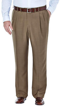 Haggar Classic Fit Pleated Pants-Big and Tall
