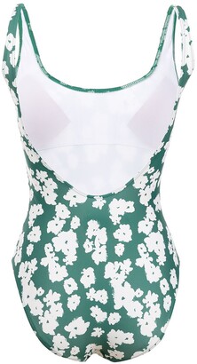 Tanya Taylor Floral-Print Tie-Fastening Swimsuit