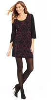 Thumbnail for your product : Style&Co. Three-Quarter-Sleeve Jacquard A-Line Dress