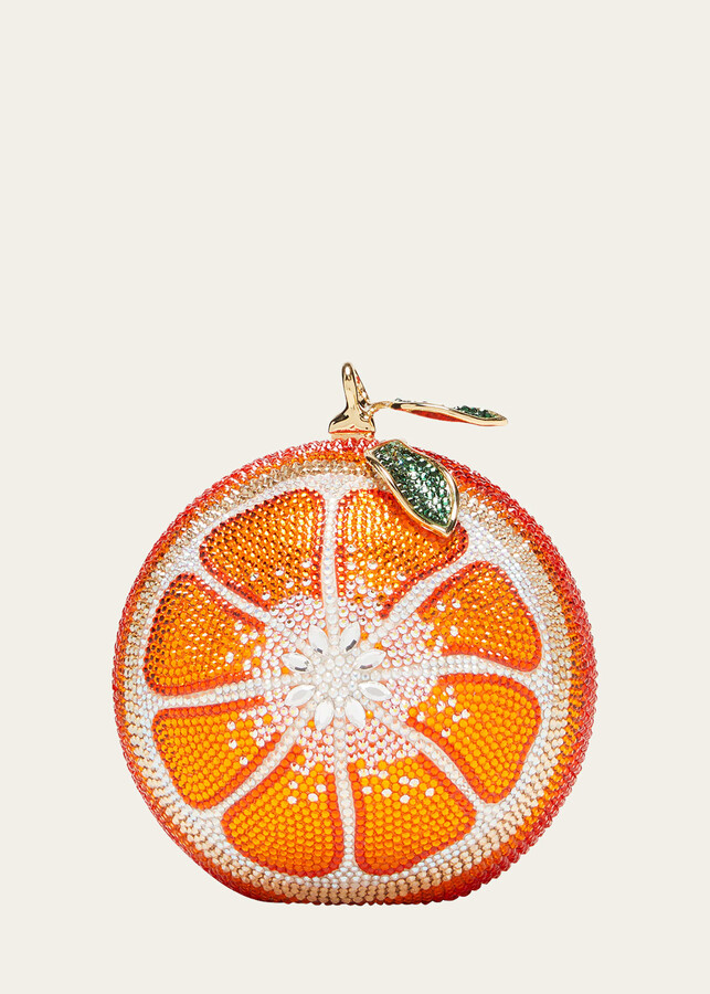 Judith Leiber Sphere Tangerine Crystal Minaudiere - ShopStyle Evening Bags