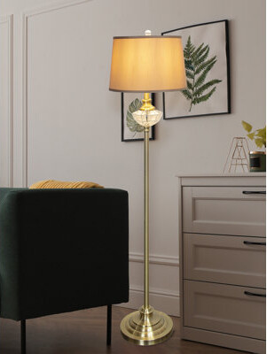 Rosdorf Park  Golden Antique Brass Emmaree Kayla Crystal Floor Lamp