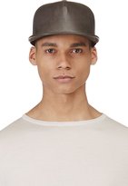 Thumbnail for your product : Rick Owens Grey Stone Wash Leather Baseball Cap