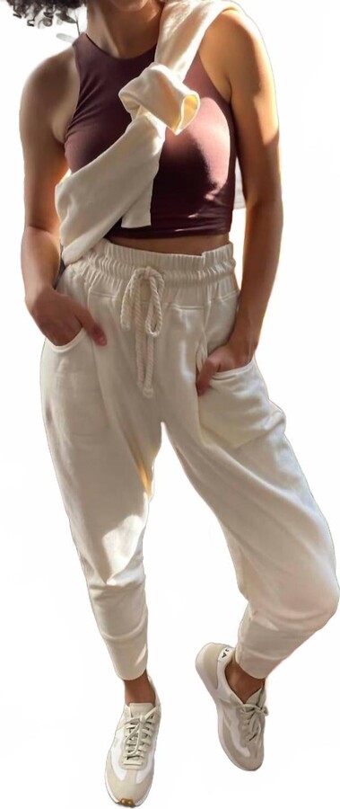 The Waight Undyed High- Rise Sweatpants In Off White