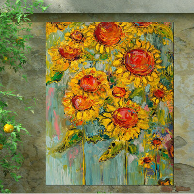 Rosalind Wheeler Vihaan Hearts and Flowers Outdoor Wall Decor