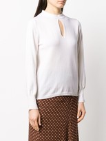 Thumbnail for your product : Allude Teardrop Detail Knitted Top