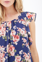 Thumbnail for your product : Forever 21 Ruffled Floral Chiffon Blouse