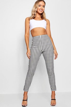 womens skinny checkered trousers