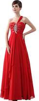 Thumbnail for your product : Sarahbridal Women's Chiffon Long Prom Dress Beaded Sequin Bridesmaid Gowns With Cap Sleeve FSD179