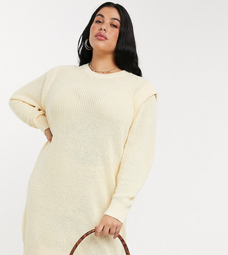 cream midi sweater dress