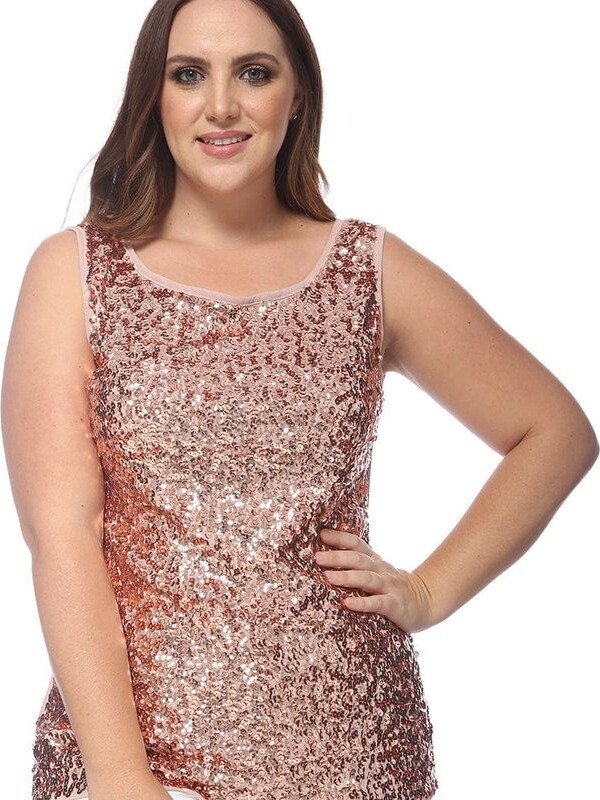 Anna-Kaci Plus Size Sleeveless Sequin Tank Top ShopStyle