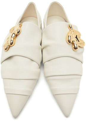 Jil Sander White Leather Ballerina Flats