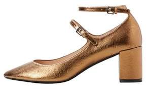 MANGO Ankle strap metallic shoes