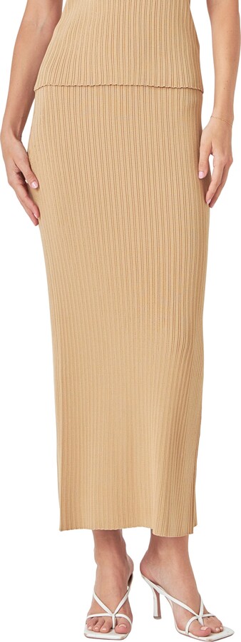 Camel Maxi Skirt ShopStyle UK