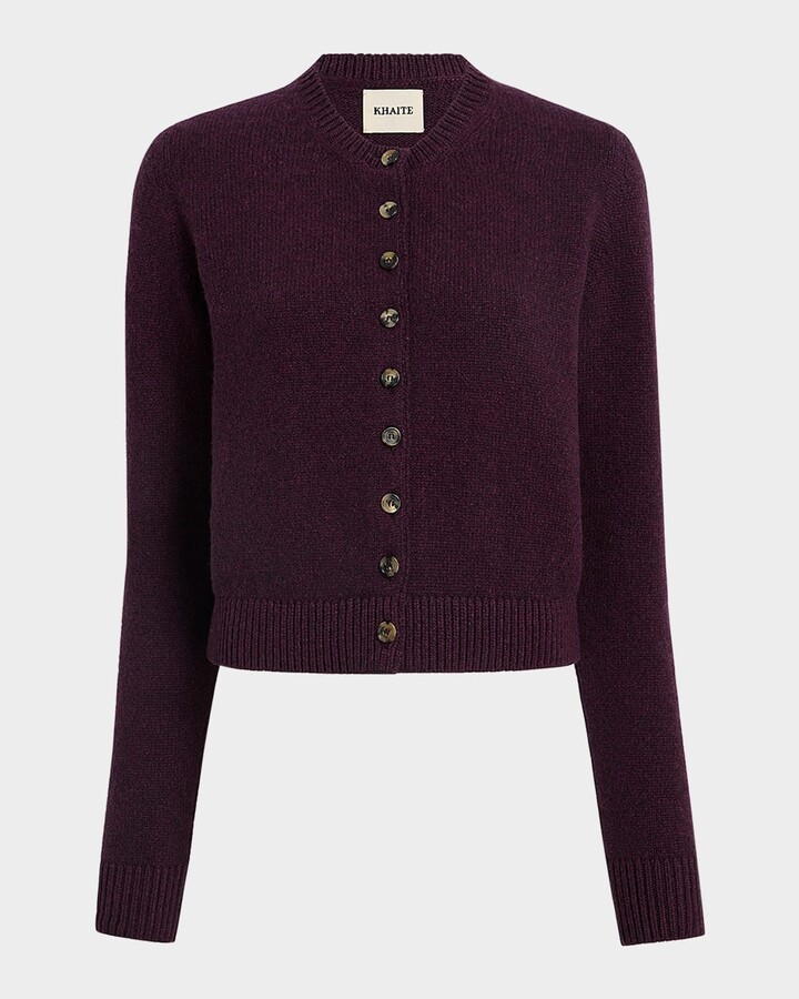 KHAITE Everheart Cashmere Crewneck Cardigan