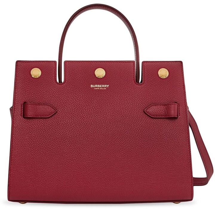 red burberry tote