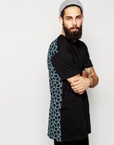 Thumbnail for your product : A. J. Morgan Reclaimed Vintage Extreme Longline T-Shirt With Geo Back Panel